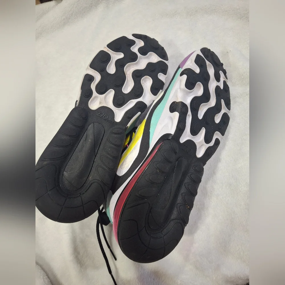 Nike Air Max 270 React in Yellow, Purple, and Teal.Size 9.5 - Picture 9 of 10